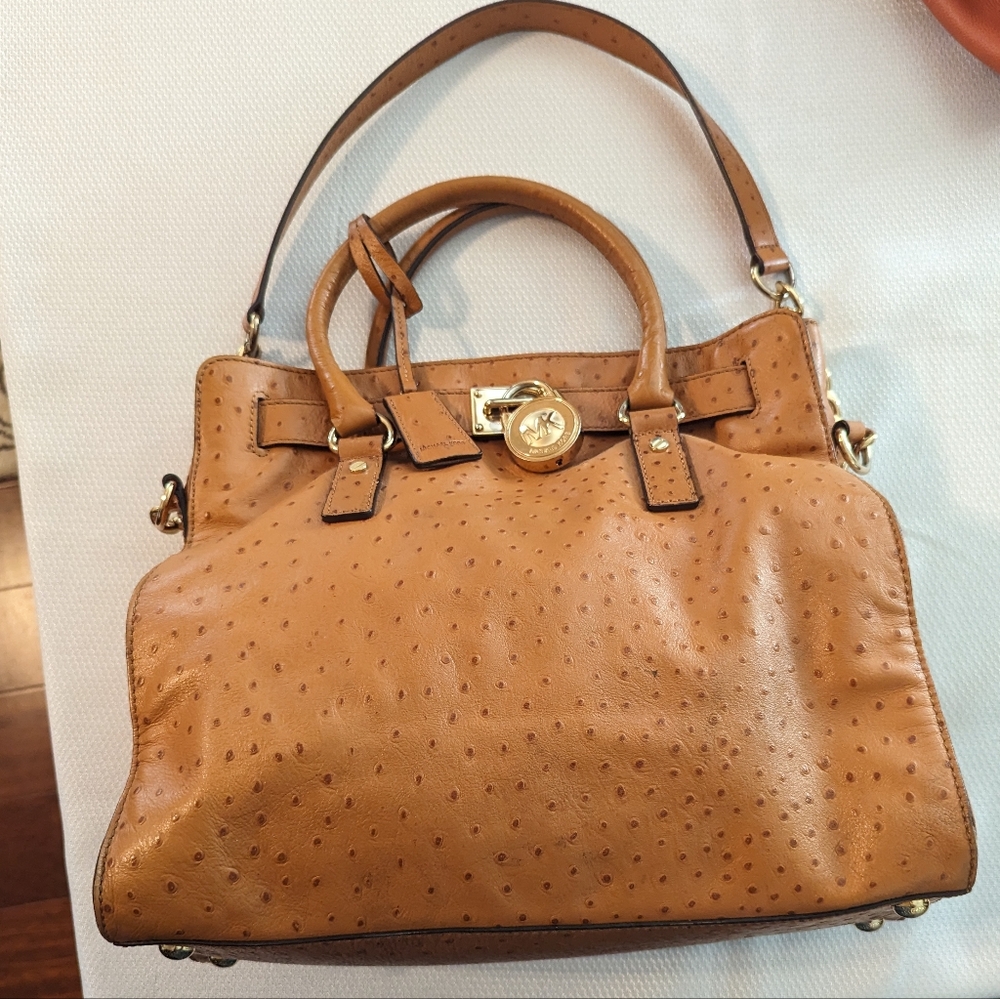 Michael Kors Hamilton Ostrich Print Bag